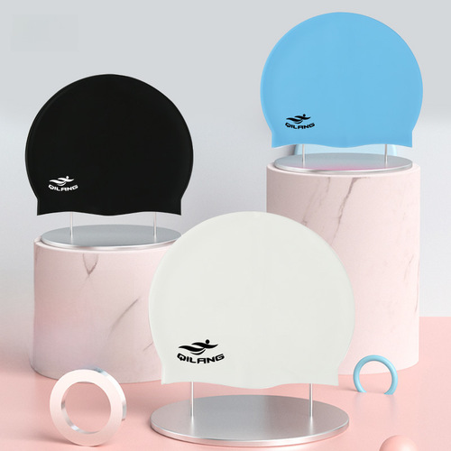Wholesale Qilang Silicone Swim Cap for Adults and Children, Unisex 50G Waterproof Swim Cap for Long Hair, Non-Squeezing