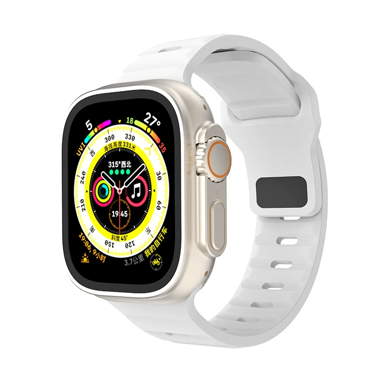 Подходит для Apple Watch Ultra9876543210 поколения SE, спортивный силиконовый ремешок с квадратной пряжкой и бриллиантами, новая модель