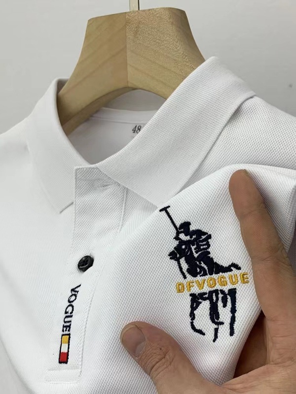 100%棉质秋季POLO衫男士长袖新款休闲百搭宽松t恤上衣潮外贸刺绣|undefined
