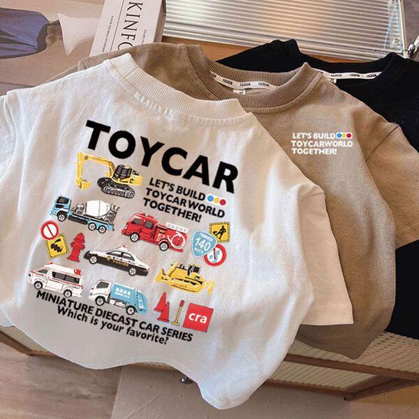 Cotton summer children's short sleeve T-shirt for boys with a round…