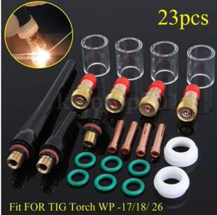 [cross-border E-commerce Special] Argon Arc Welding WP-17/18/26 Accessories 23-piece Set of High Temperature Resistant Quartz Cups