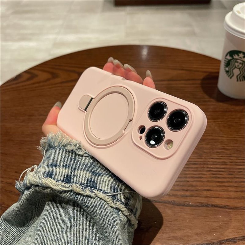 Iphone17 Mobile Phone Case Apple 16 Protective Cover Magnetic Real Liquid Silicone 15 Bracket Point 13 Soft All-Inclusive Ultra-Thin