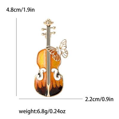 Korean Fashion Enamel Butterfly Yaxa sancaqları - mm-br-orange-2908-or