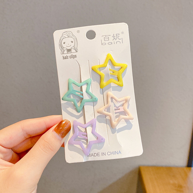 Sweet girl star clip para el cabello 2025 nuevo clip para el cabello de bebés femininos clip para el cabello lateral clip para el cabello de color