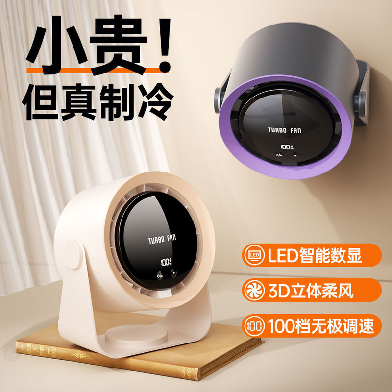 ターボデスクトップファンUSB充電キッチン寝室トイレデスクトップ壁掛け小型家庭用空気循環ファン|undefined