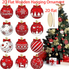 越境創意クリスマスボール木製ストラップセットクリスマスツリー装飾ホームパーティー装飾用品装飾品