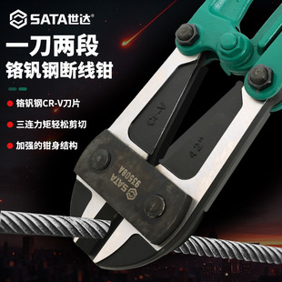 Heavy-Duty Wire Cutters for Cutting Rebar, Iron Wire, and Leather, Labor-Saving Scissors for Dismantling, Special Chain Cutters, Lock-Picking Scissors, and Cable Cutters