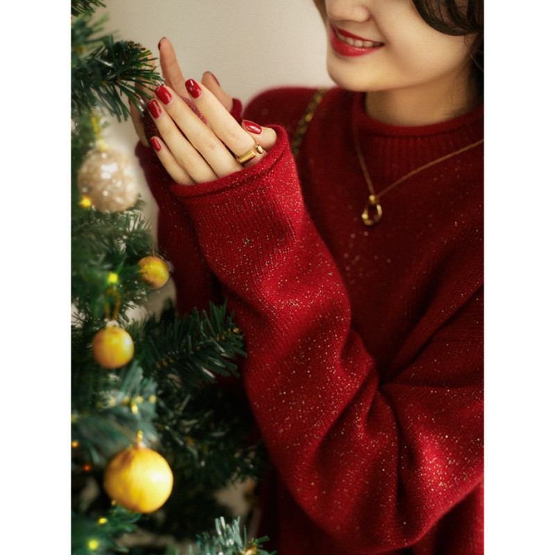 复制_新年圣诞红LP100%纯山羊绒衫女半高领.jpg