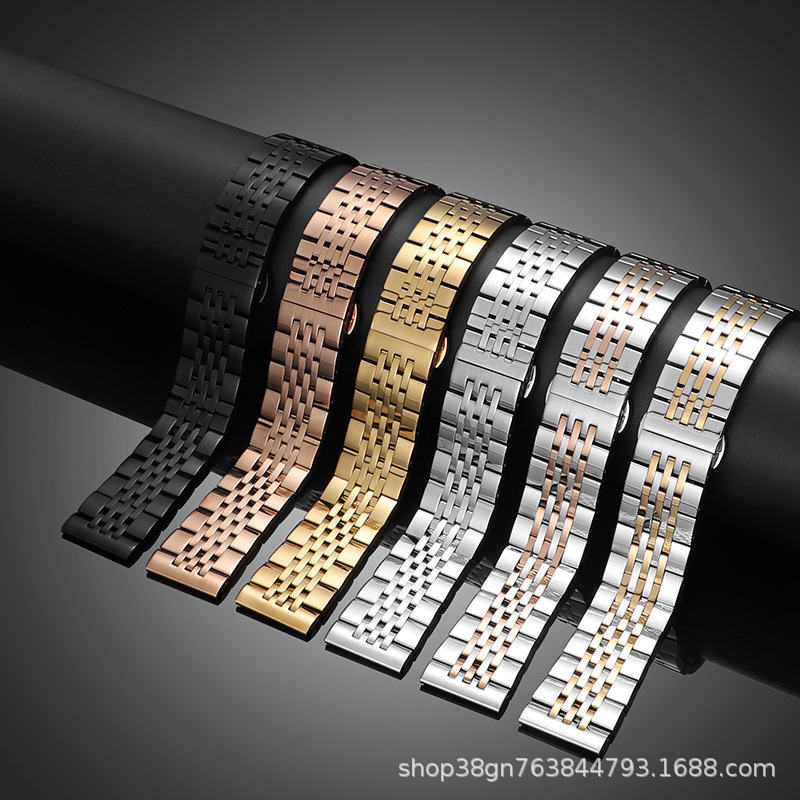 New seven beads stainless steel watch strap for Huawei GT3 Samsung S1 apple apple iwatch7/SE/6