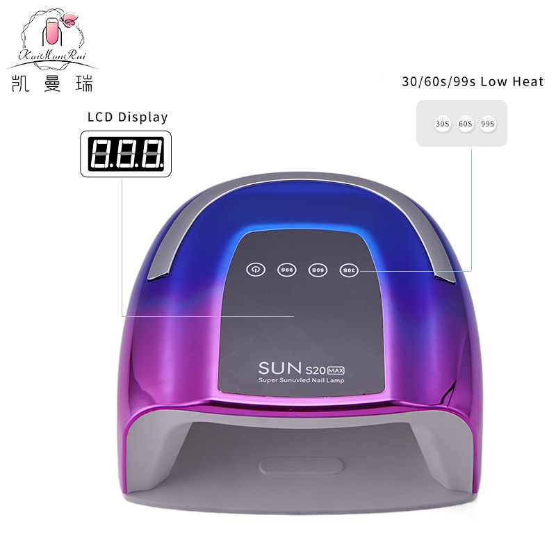 Lámpara de manicura de alta potencia de 200W UV seco rápido pegamento de uñas lámpara de terapia de luz LCD máquina de manicura