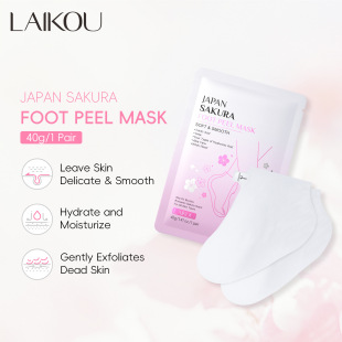 Cross-Border New Product Laiko Sakura Peel-Off Foot Mask 40g Hydrating, Moisturizing and Rejuvenating Foot Peel Mask in Stock