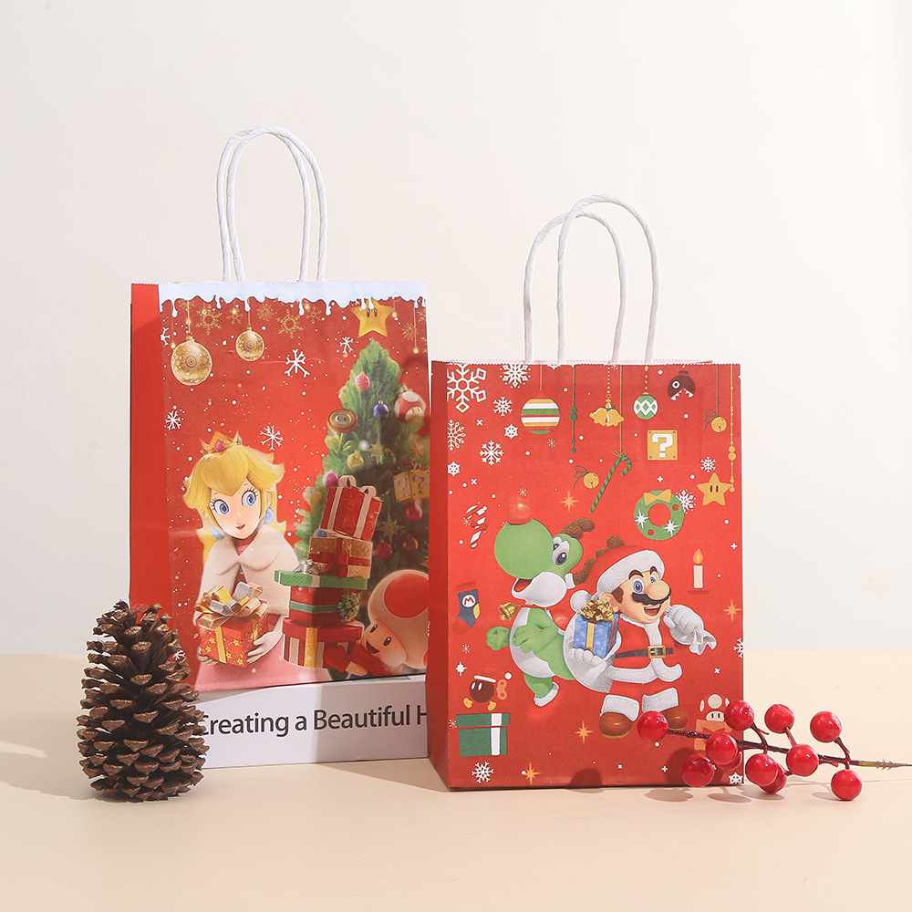 Kraft Paper Material Christmas Nordic Style Modern Style Santa Claus Snowman Kraft Paper Party Festival Gift Wrapping Supplies Gift Bags