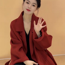【西西里长款】春秋双面羊毛大衣中长款毛呢外套韩版宽松新款