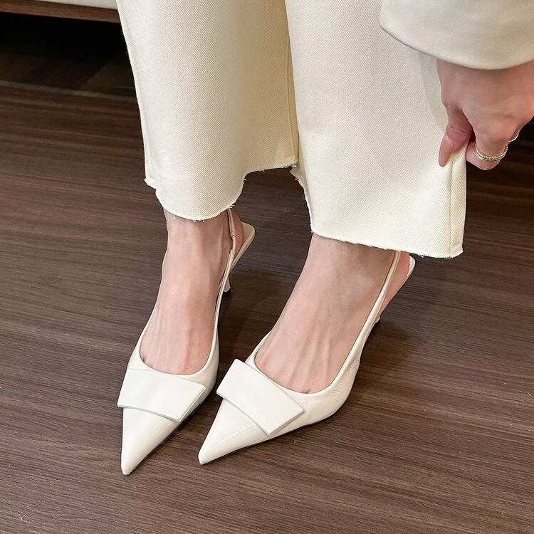 French High-Heeled Blue Skirted Toe Sandals Fairy Shoes 2025 New Spring Pointed Toe Lady Shoes French High-Heeled Blue Skirted Toe Sandals Fairy Shoes 2025 New Spring Pointed Toe Lady Shoes