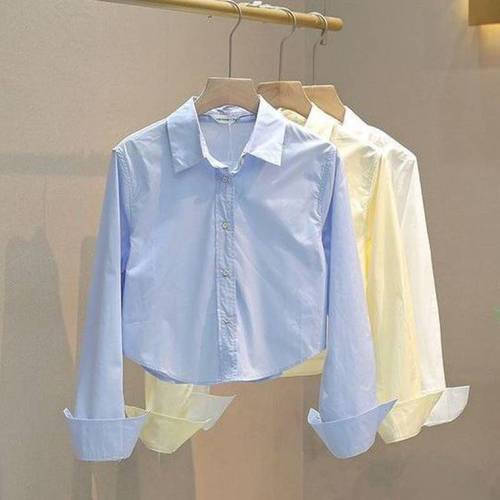 Cotton 2025 Autumn New Women's Short-Sleeve Shirt Top Women's Design Fashion Casual Blouse