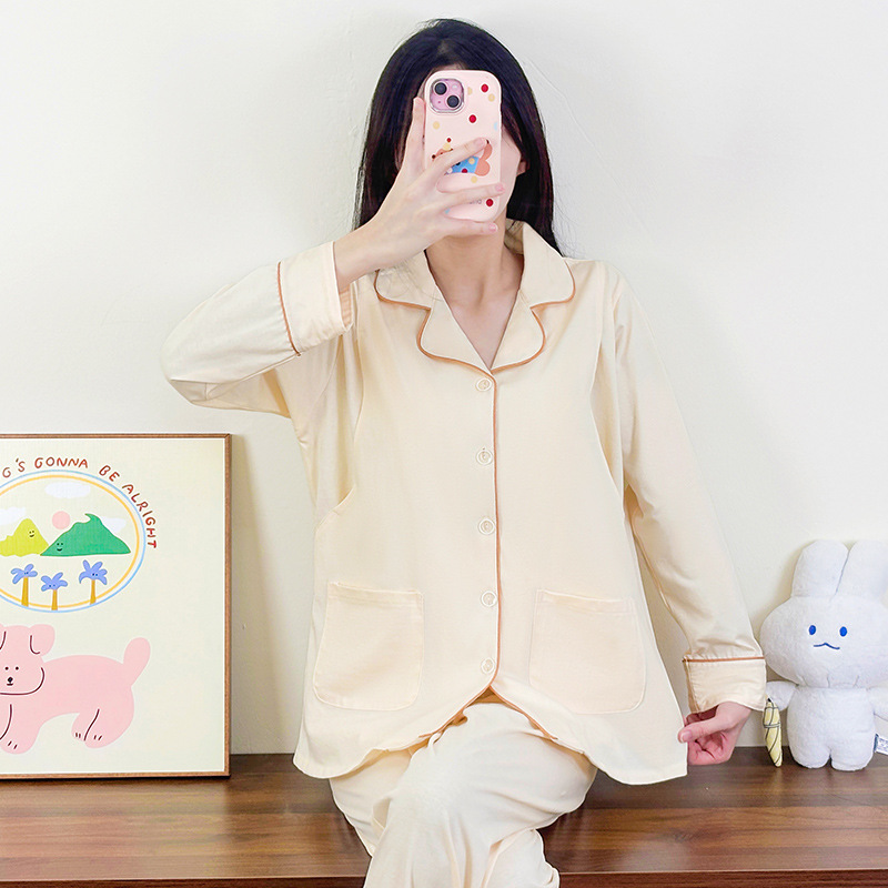 A형 신상 면 산후복 느슨한 순면 수유복 여성 봄 여름 옷 산후 수유복 임산부 정장