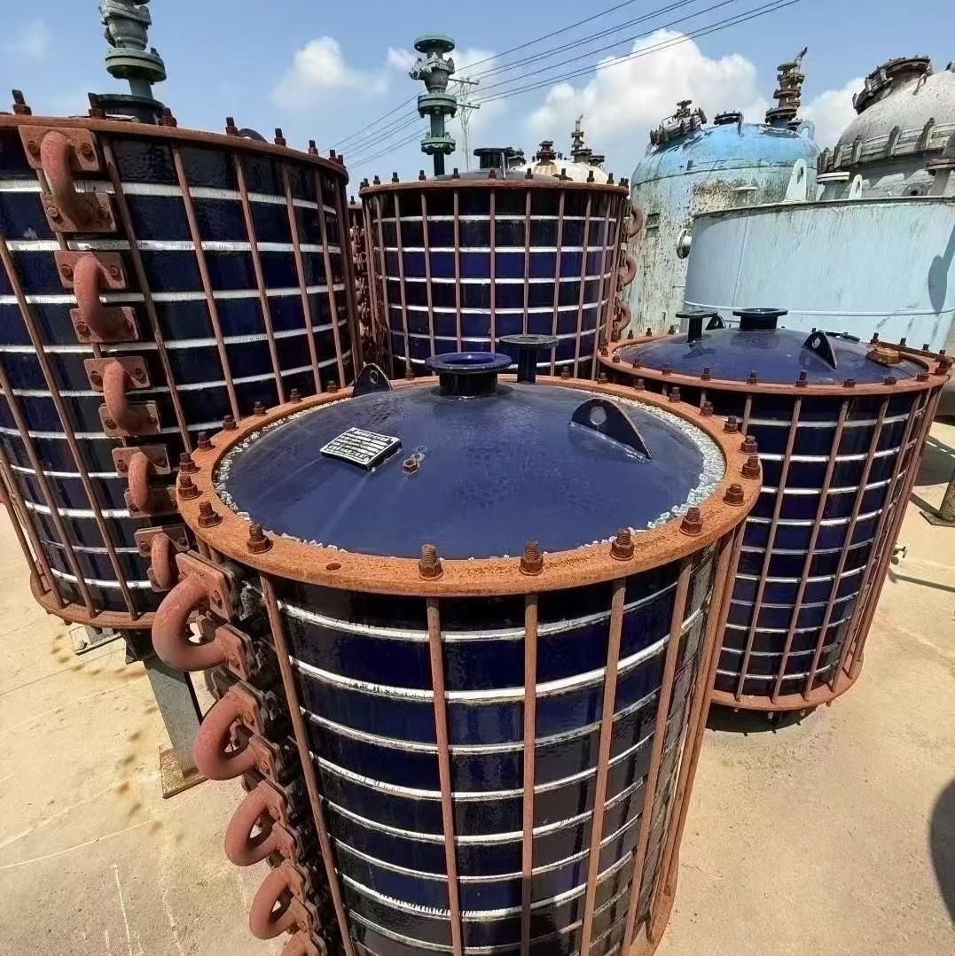 二手搪瓷片冷凝器 碟片片式搪玻璃循环冷却器不锈钢换热器