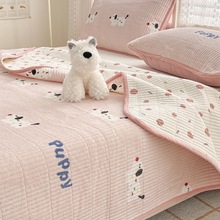 一面纯棉一面绒床盖双面2025新款榻榻米牛奶绒床单三件套四季通用