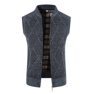 2022 autumn and winter New bottoming vest plus velvet coat knitted cardigan waistcoat all-match vest wool vest