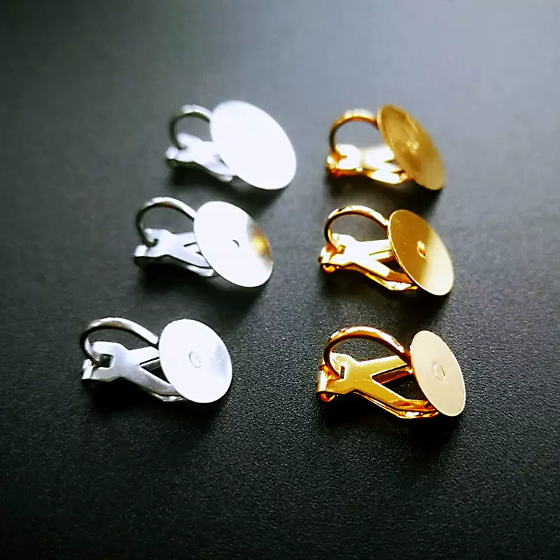 新款316不锈钢无耳洞贴片平片耳夹三角夹耳饰配件DIY