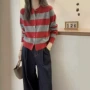 宽松拼色新款条纹毛衣