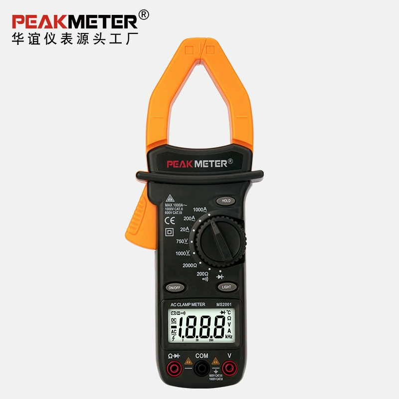 Прямая поставка с завода PEAKMETER Huayi PM2001 цифровой зажимной мультиметр переменного тока 1000A зажимной амперметр