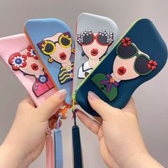 かわいいサングラス収納袋携帯型眼鏡ケース収納バッグ転倒防止シリコン収納袋防水眼鏡をかけることができる