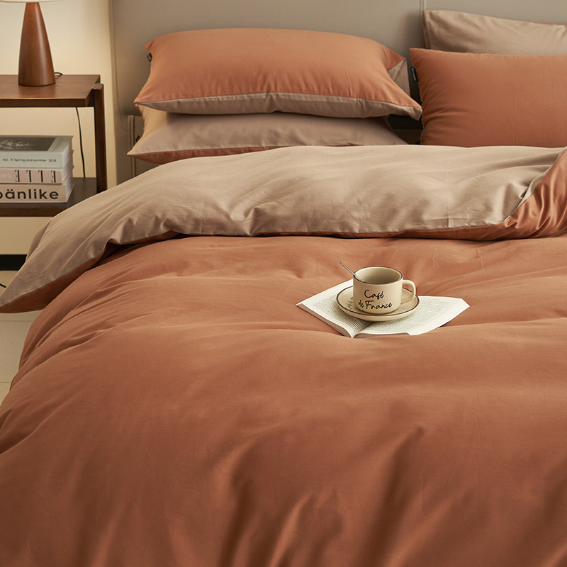 Cama de cuatro piezas de algodón 2025, nueva sábanas de algodón, colcha de cama, cama de cama, dormitorio de estudiantes, tres piezas