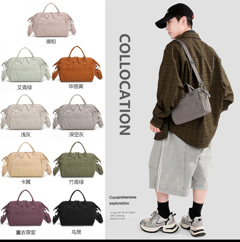 Japanese Rakuten Niche Clip Buckle Cute Casual Canvas Shoulder Bag Handbag Commuter Bag College Student High School Bag
