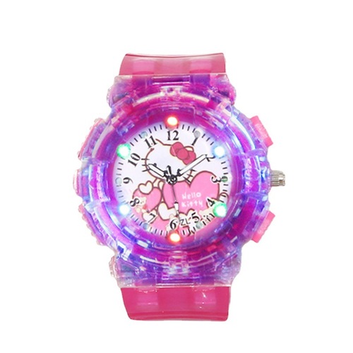 A drop shipping children's toy light-up watch, Kiki Cat, Frozen, Sofia, colorful flashing light wristwatch 