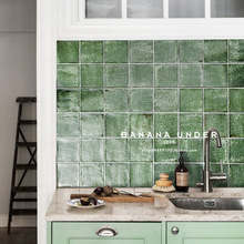 |哇|摩洛哥蛙绿色金属釉墙砖进口釉手工复古厨房卫生间小瓷砖