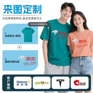 190g Ice Silk Cotton Pure Cotton T-Shirt Cool and Smooth Casual Advertising Shirt Cultural Shirt Group Uniform Short-Sleeved Logo Printable