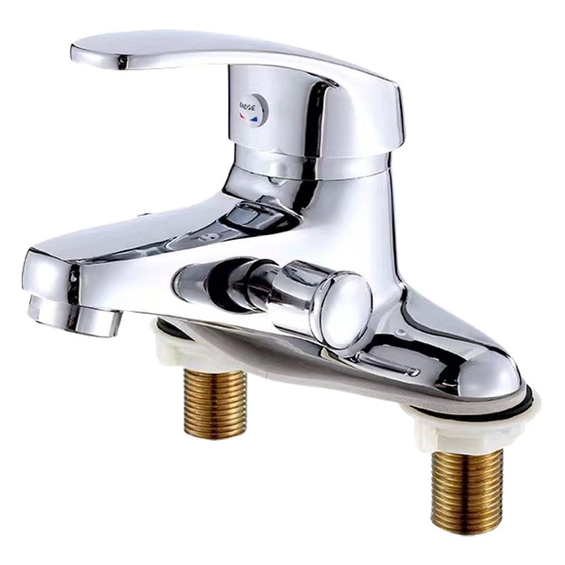 Cuenca del grifo lavabo del baño de cobre lado abierto de dos articulaciones dragón diadema champú boquilla de ducha caliente y fría grifo