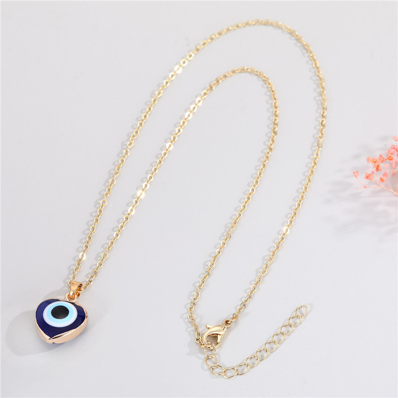 Fashion Heart Devil Eye Earrings Necklace display picture 9