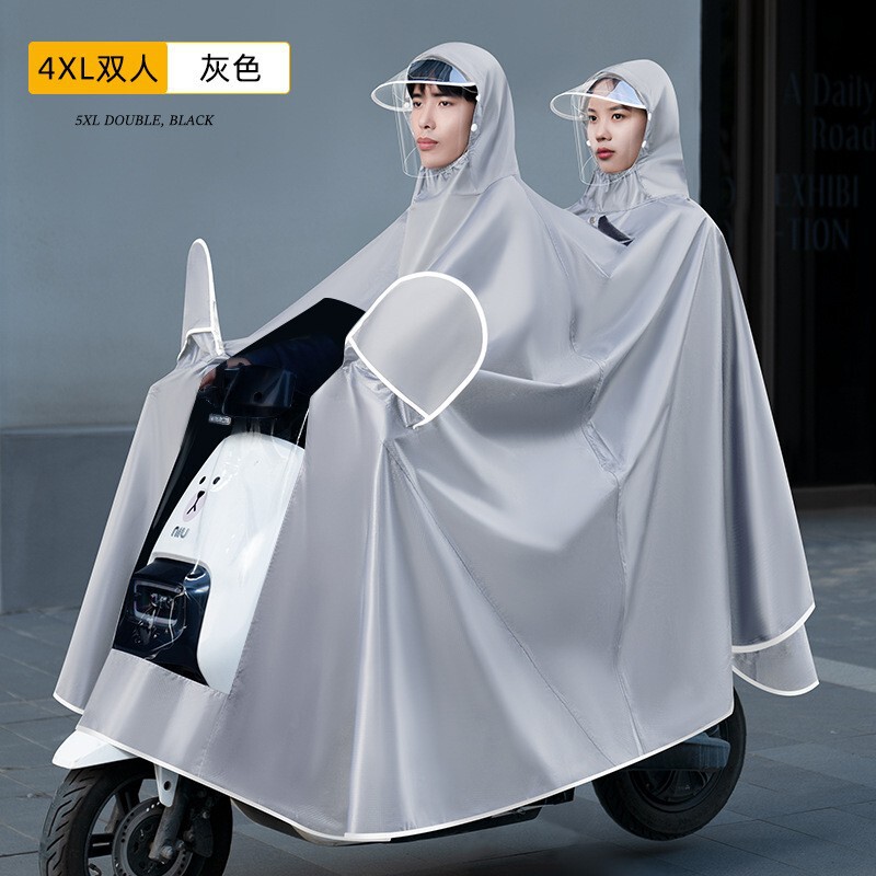 レインコート電気自動車女性ダブルロングメンズ厚手レインポンチョ全身防雨オートバイエクストラロングライディングオックスフォード布|undefined