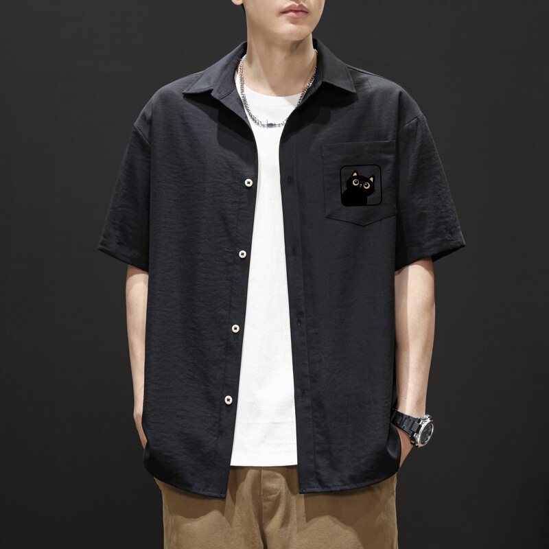 2026 Men's Short-Sleeved Shirt Summer New Style Casual Fashion Stylish Button-Down Loose Thin Shirt Jacket 2026 Men's Short-Sleeved Shirt Summer New Style Casual Fashion Stylish Button-Down Loose Thin Shirt Jacket