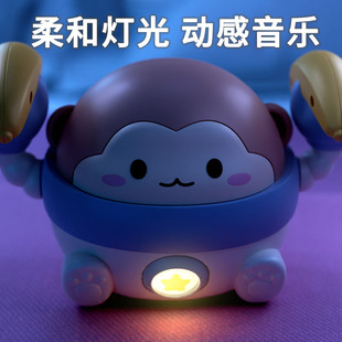 Banana tumbling monkey electric light music Children Baby Infant head training crawling gift toy ornaments