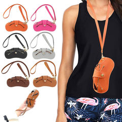 Portable sunglasses bag, pressure-resistant ins sunglasses storage bag, myopia glasses protective cover, simple leather glasses case