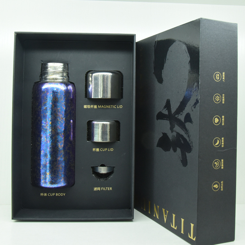 純チタン磁気保温カップビジネスオフィスティーネット付き純チタンお茶オフィスカップ高顔値車載飲料カップ|undefined