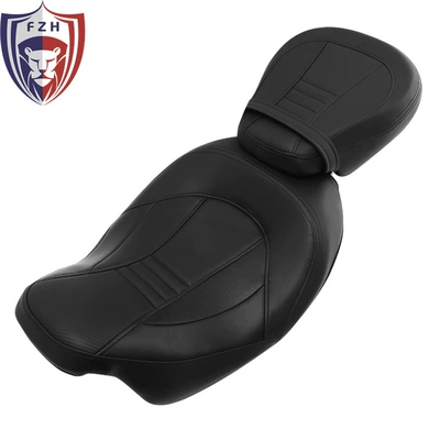 Suitable for Harley Cvo Street Road Glide Dual Light Glide Modified Front and Rear Seat Cushions and Seats 09-23 (Motorcycle cushion) - black-line