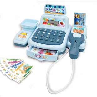 Игрушечная касса с подсветкой и звуком набор для игры в магазин