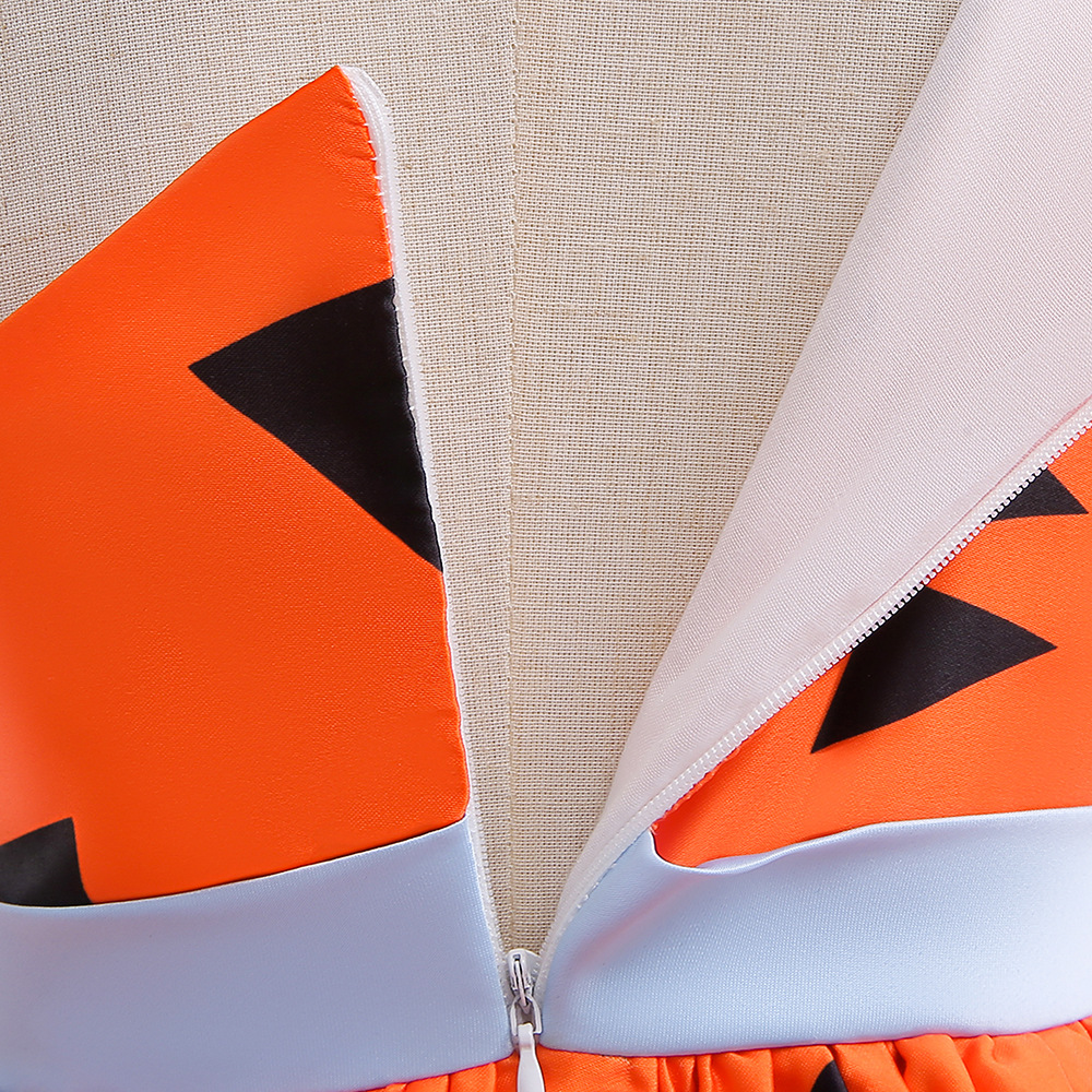 单肩万圣橙色演出服