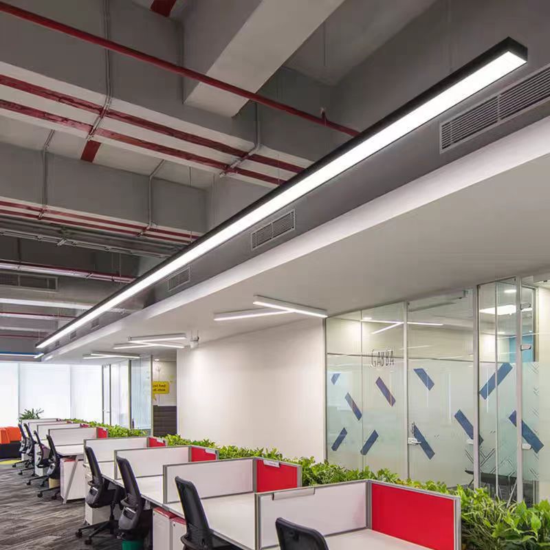 Lámpara de banda especial de empalme sin costura LED cuadrante para sala de conferencias de banda de techo de oficina de supermercado lámpara de oficina comercial