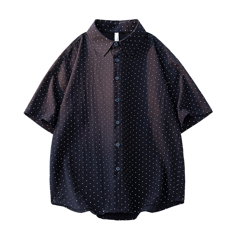 2026 Summer New Style Casual Loose Polka Dot Short-Sleeved Trendy Brand Men's and Women's Half-Sleeved Casual Shirts Sports Casual Shirts