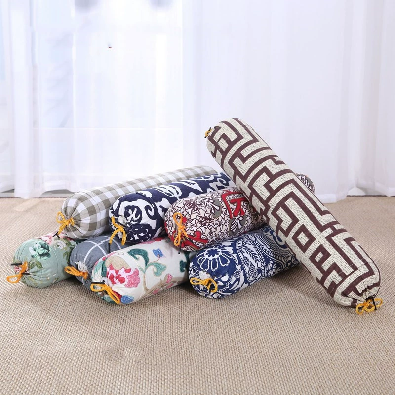 Грубая Шейная Подушка Конфеты Подушка Гречневая кожа Одиночная круглая гречневая подушка Гречневая оболочка Цилиндрическая Подушка позвоночника