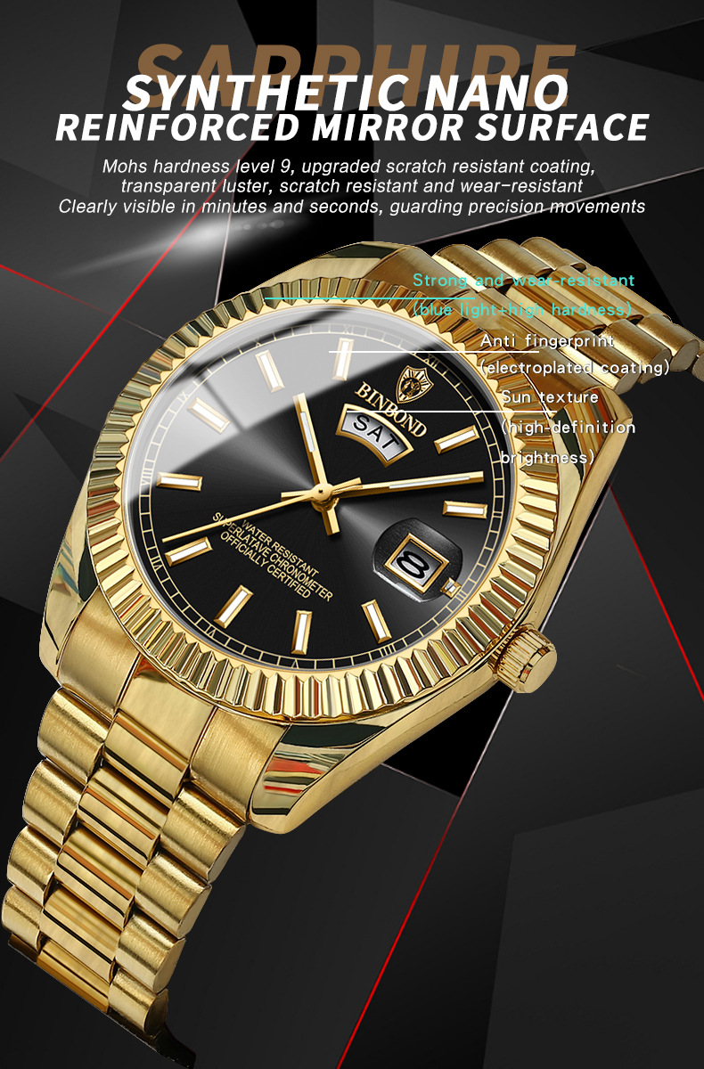 Neue Uhr Log-Uhr Herren Stahlarmband Wasserdicht Lässig Klassisch Doppelkalender Nachtleuchtende Herrenuhr Einfache und prächtige Herrenuhr_voghion.com