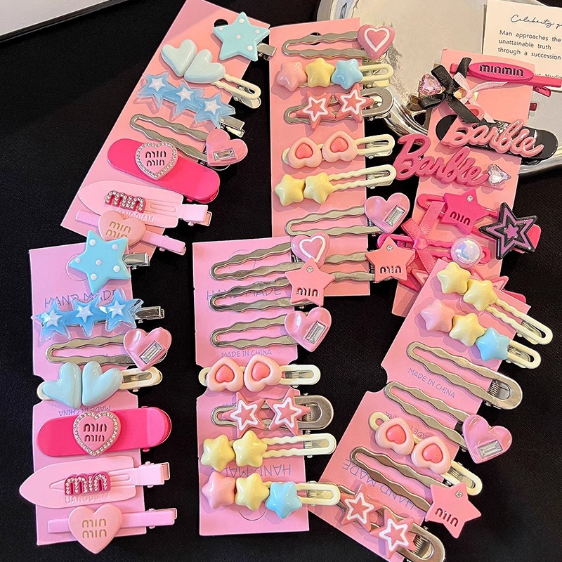 y2g south korea cute xingx bang clip fresh sweet cool girl barrettes colorful metal hairpin cartoon hair accessories