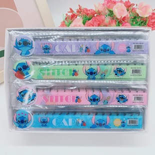 Pupil Stationery Ruler Cartoon Big Ear Dog Pudding Dog Ruler 15cm Curved Ruler