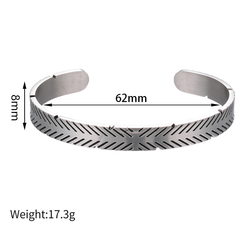 Titanium Steel Simple Open Bracelet display picture 1
