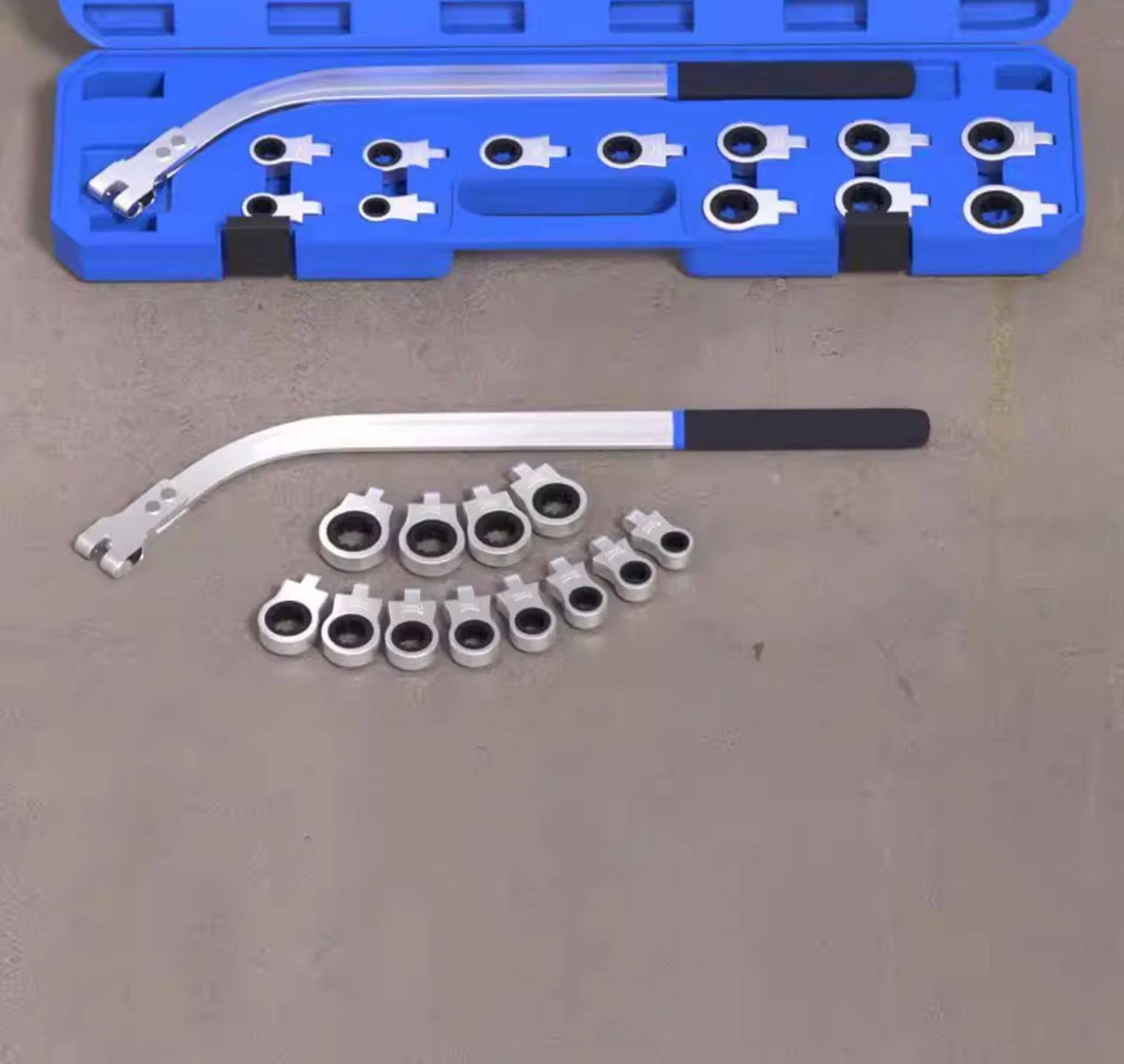 15-Piece Set of Automotive Engine Idler Pulley Tensioner Adjustment and Disassembly Wrenches, Extended E-Type Socket Special Wrenches